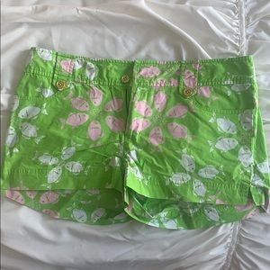 Lilly Pulitzer green pink and white shorts